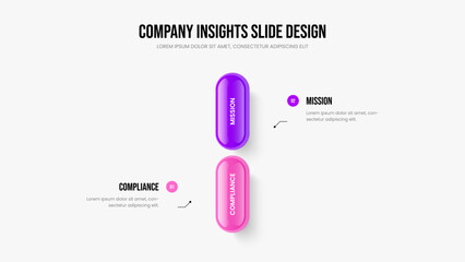 Visual Portfolio 2 Option Infographic Frame Design. Business Campaign Slide Layout Vector Illustration. Marketing Proposal Two Step Diagram Slideshow Template.