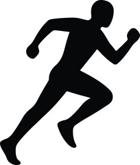 Silhouette of running man sprinter athlete simple vector illustration