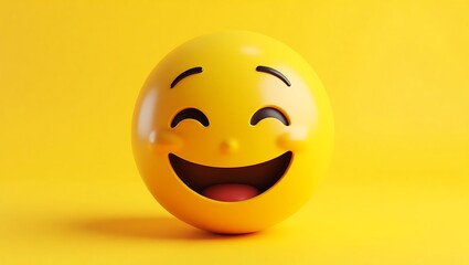 Fototapeta premium Happy easter egg emoticon 3d render