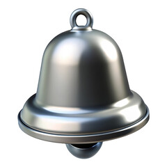 Shiny silver bell 3d render isolated on black