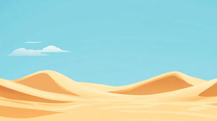 Stylized Sand Hills with Blue Sky and Clouds – Minimal Travel Background