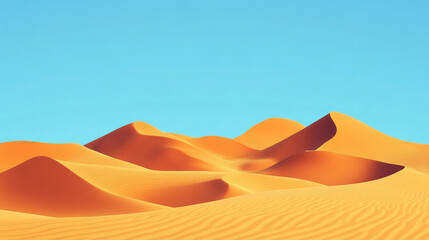 Vibrant Sand Dune Illustration with Bold Orange Highlights – Sunny Desert Scene