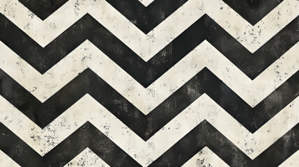 Worn Chevron Pattern with Faded Black Arrows – Seamless Rustic Tile Texture