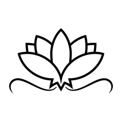 Lotus icon vector. Harmony illustration sign. Buddha flower symbol.
