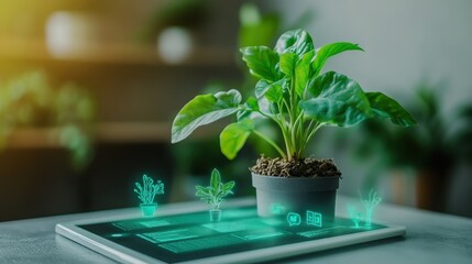 A gardening expert system with a virtual plant showing care instructions