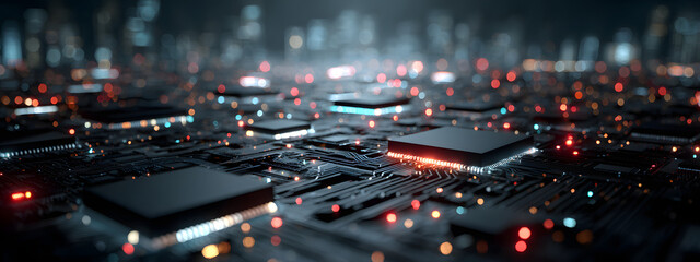 network connections of touch sense devices, sensing systems and human sensory interface systems. Shallow Depth of field.