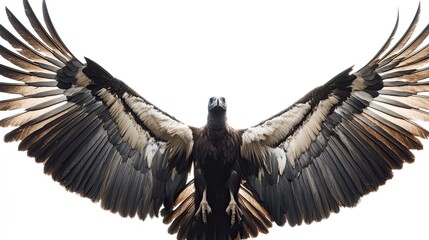A vulture spreading its enormous wings mightily