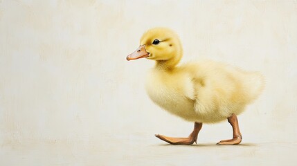 An adorable duckling waddling forward