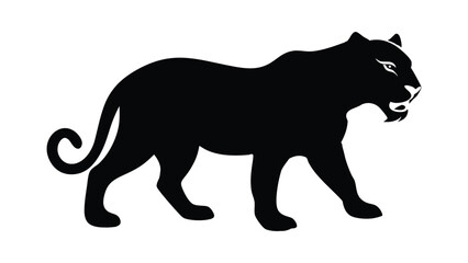 Brave prowling tiger with muscular stance wild predator animal silhouette