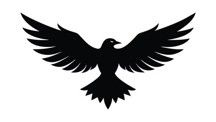 Obraz premium Wise eagle soaring with fully spread wings in flight over mountains silhouette