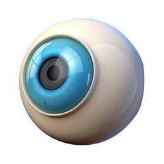 Realistic 3d render of a human eye with detailed iris and pupil isolated on transparent background