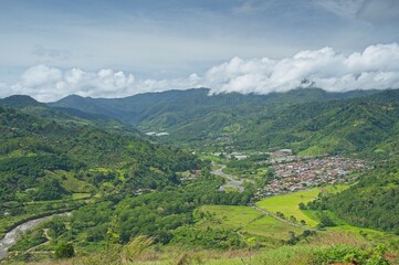 Fototapeta premium view over the Orosi valley and the town Orosi in Costa Rica