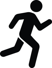 Silhouette runner athlete running in black vector illustration