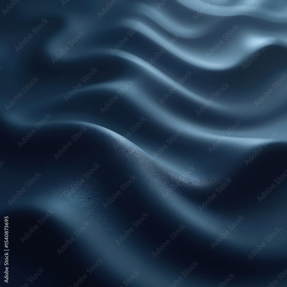Poster dark blue background with smooth wavy lines. calming contemporary visual atmosphere. modern design, 