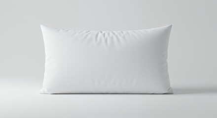 Blank white pillow against white background