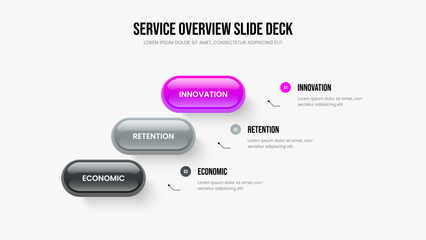 Visual Briefing Frame Layout Vector Illustration. Product Campaign 3 Element Infographic Presentation Design. Modern Planning Three Step Diagram Slideshow Template.