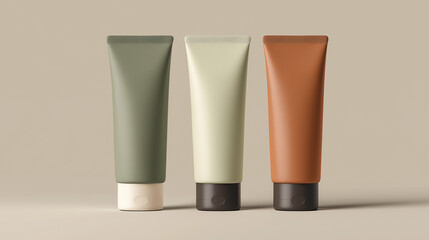 mockup of a sleek cosmetic tube isolated on a clean white background , ideal for showcasing skincare, beauty, or personal care branding in a minimal, professional layoutai