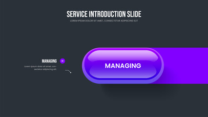 Digital Overview 1 Element Diagram Slide Layout. Enterprise Analysis One Step Infographic Slideshow Template. Financial Showcase Frame Design Vector Illustration.
