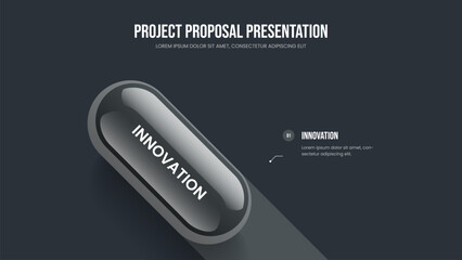 Financial Showcase Slide Layout Vector Illustration. Digital Development 1 Step Infographic Presentation Design. Marketing Launch One Option Diagram Slideshow Template.