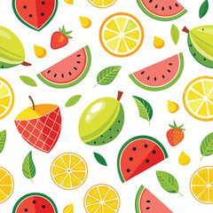 Fruits pattern (watermelon, lemon)