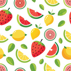 Fruits pattern (watermelon, lemon)