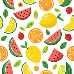 Fruits pattern (watermelon, lemon)