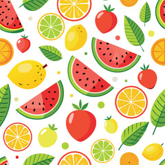 Fruits pattern (watermelon, lemon)