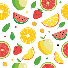 Fruits pattern (watermelon, lemon)