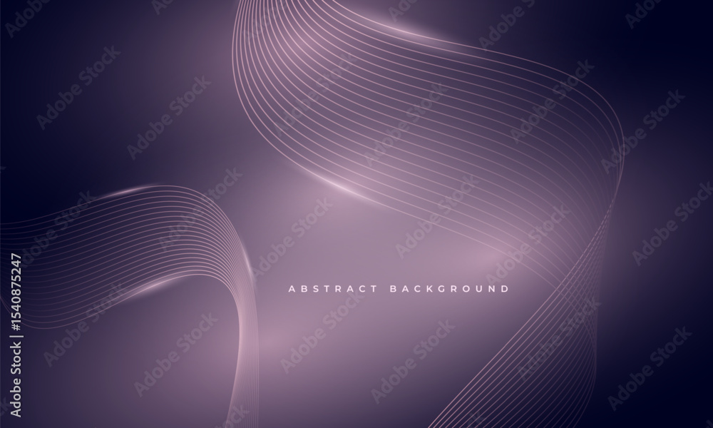 Poster glowing purple shades pastel color wavy lines on dark technology abstract background. digital hi-tec