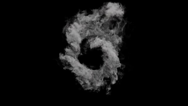Twisting smoke portal VFX element - 4K Pro Res with mask pass, 60 fps