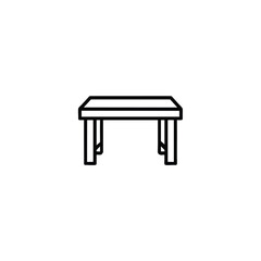 Workbench Monochrome Line Icon Workshop Table Vector