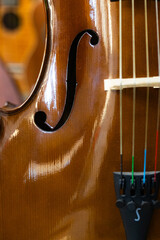 Elegant Wooden Cello, Classical String Instrument