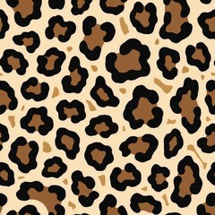 Seamless leopard print texture background. Repeating African animal pattern. Abstract spots animal skin design. Fashion textile illustration. Suitable for wallpaper, decoration.