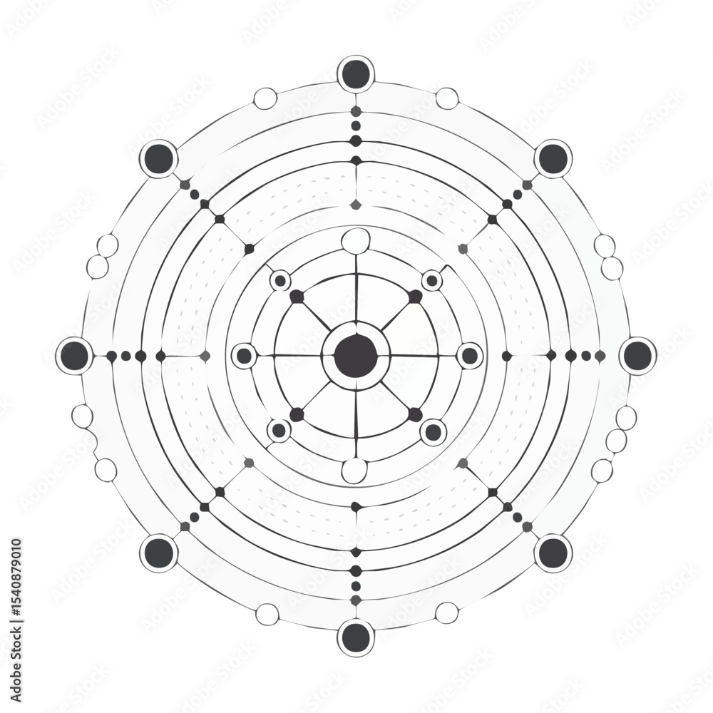 Poster abstract circular geometric design element illustration network connection structure