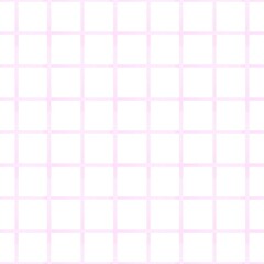 Light pink watercolor seamless grid pattern with soft hand-painted square lines on white background
