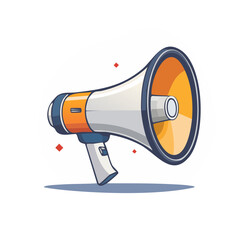 Cartoon illustration of a megaphone loudspeaker, for announcement, alert, or urgent communication