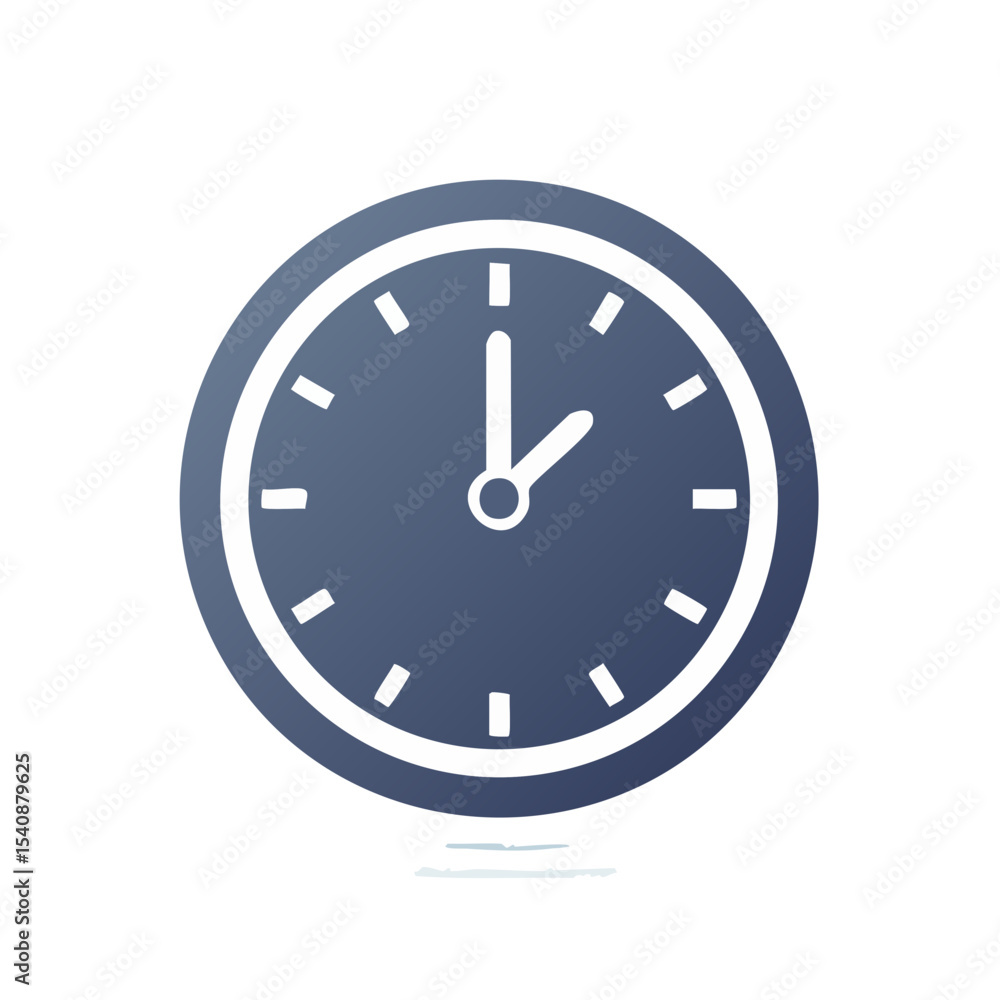 Poster clock icon showing one o'clock isolated on black background time management concepts reminder schedu