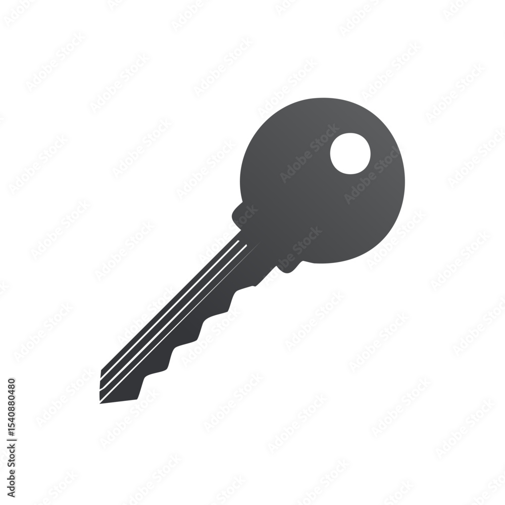 Poster isolated single key illustration on dark background symbol for security and access