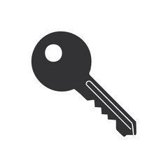 Stylized House Key Illustration on Black Background Unlocking Symbol of Access