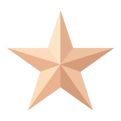 Obraz premium Isolated Five-Pointed Star on a Black Background, Metallic Bronze Decoration