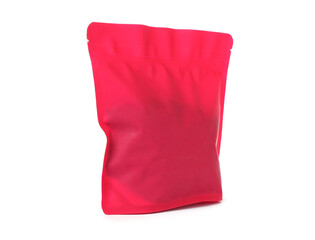 One zipper stand-up pouch isolated on white. Mockup for design