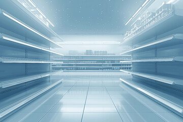 Obraz premium Spacious generative ai depiction of an empty industrial warehouse interior with high ceilings and large windows