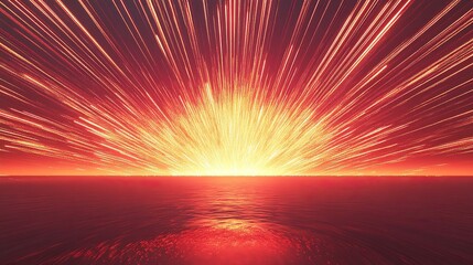 Vibrant bursts of fiery red and bronze firework trails forming concentric arcs