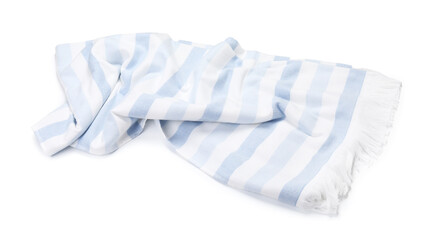 One striped beach towel isolated on white