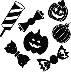 Collection of Halloween Candy Silhouettes
