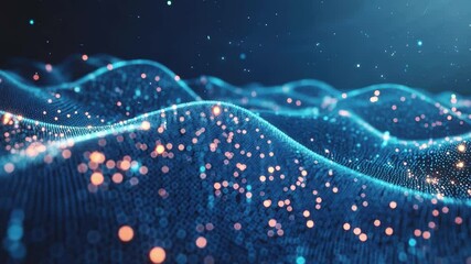 DNA strand spins while data processes on a vibrant blue background, dna strand spinning and data processing on blue background - Powered by Adobe