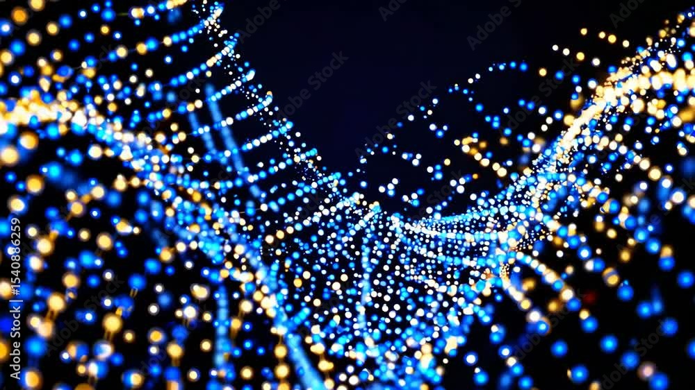 Aufkleber imitation an abstract wave on dark background. network design with particle. big data. abstract brig
