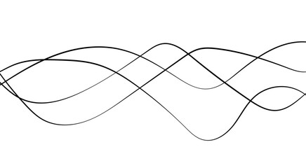 Abstract thin wave lines flowing smoothly across a soft white background, minimalist design.