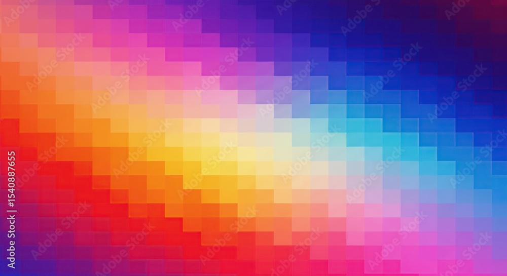 Poster vibrant pixel pattern background gradient colors abstract visual art creative design colorful pixela