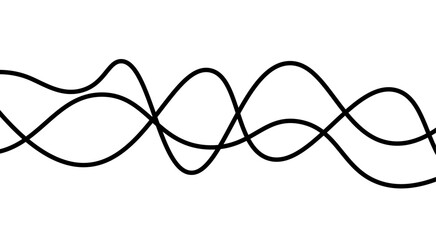 Abstract thin wave lines flowing smoothly across a soft white background, minimalist design.